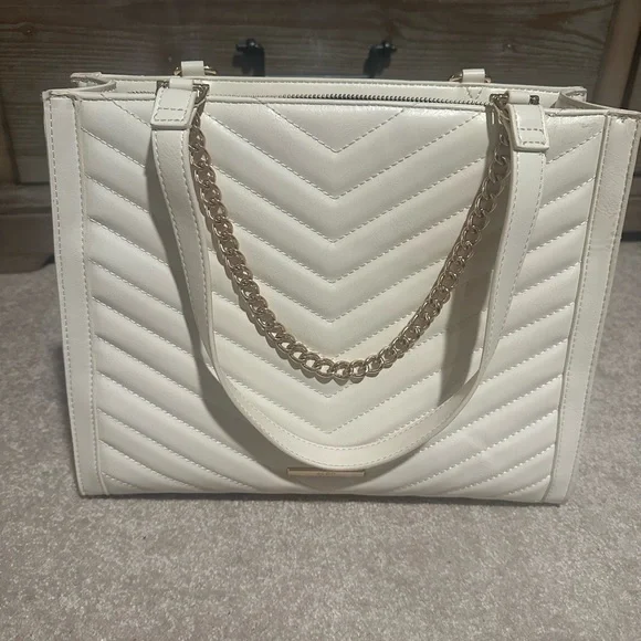 Aldo White and Gold Chain Handbag Purse - Picture 3 of 11